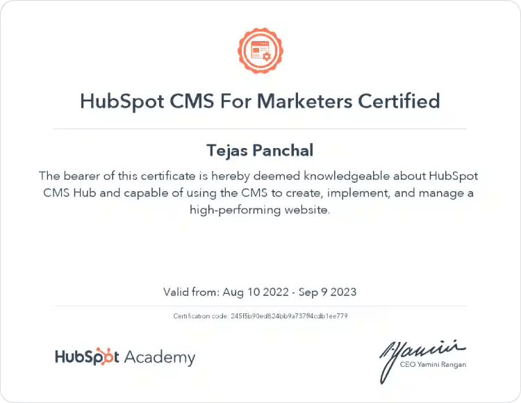 Hubspot Certified Developer - Hub Resolution
