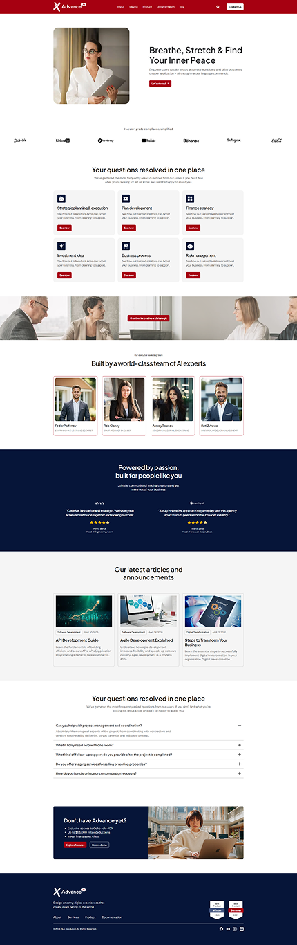 Advance lite Home page by hub resolution