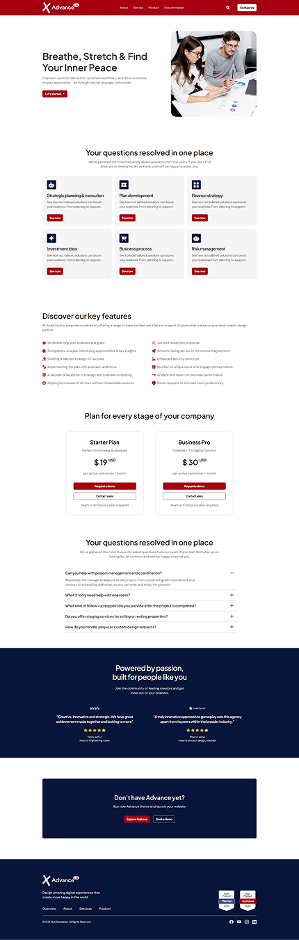 Advance lite Product page by hub resolution