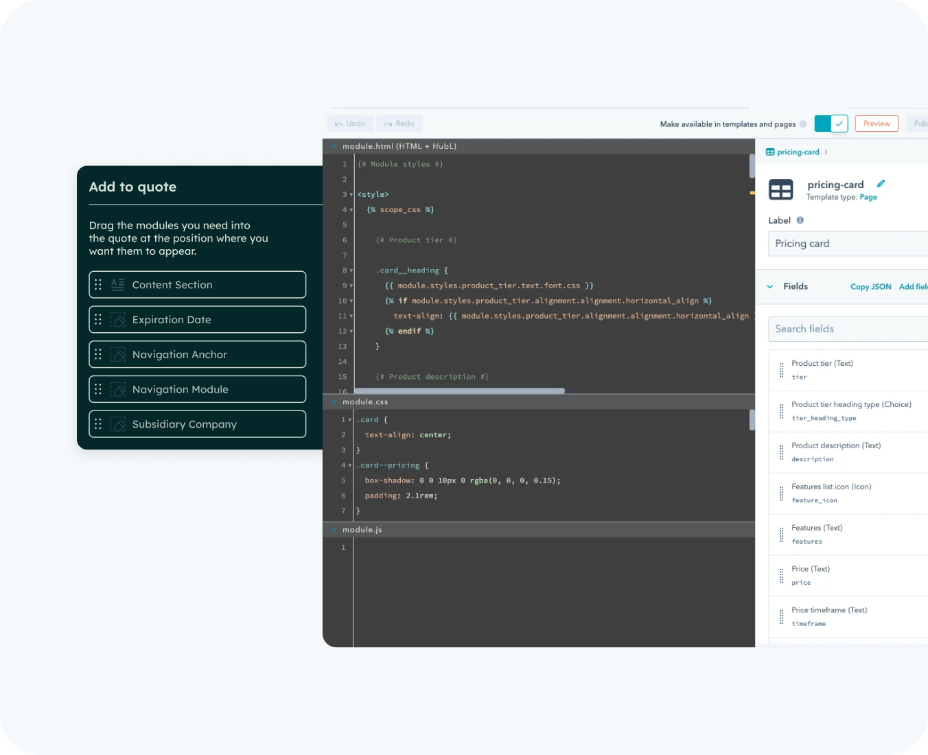 custom hubSpot modules by hub resolution