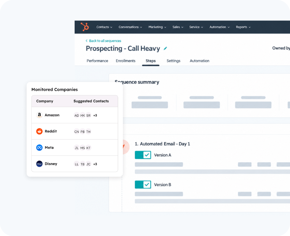 sales automation by hub resolution