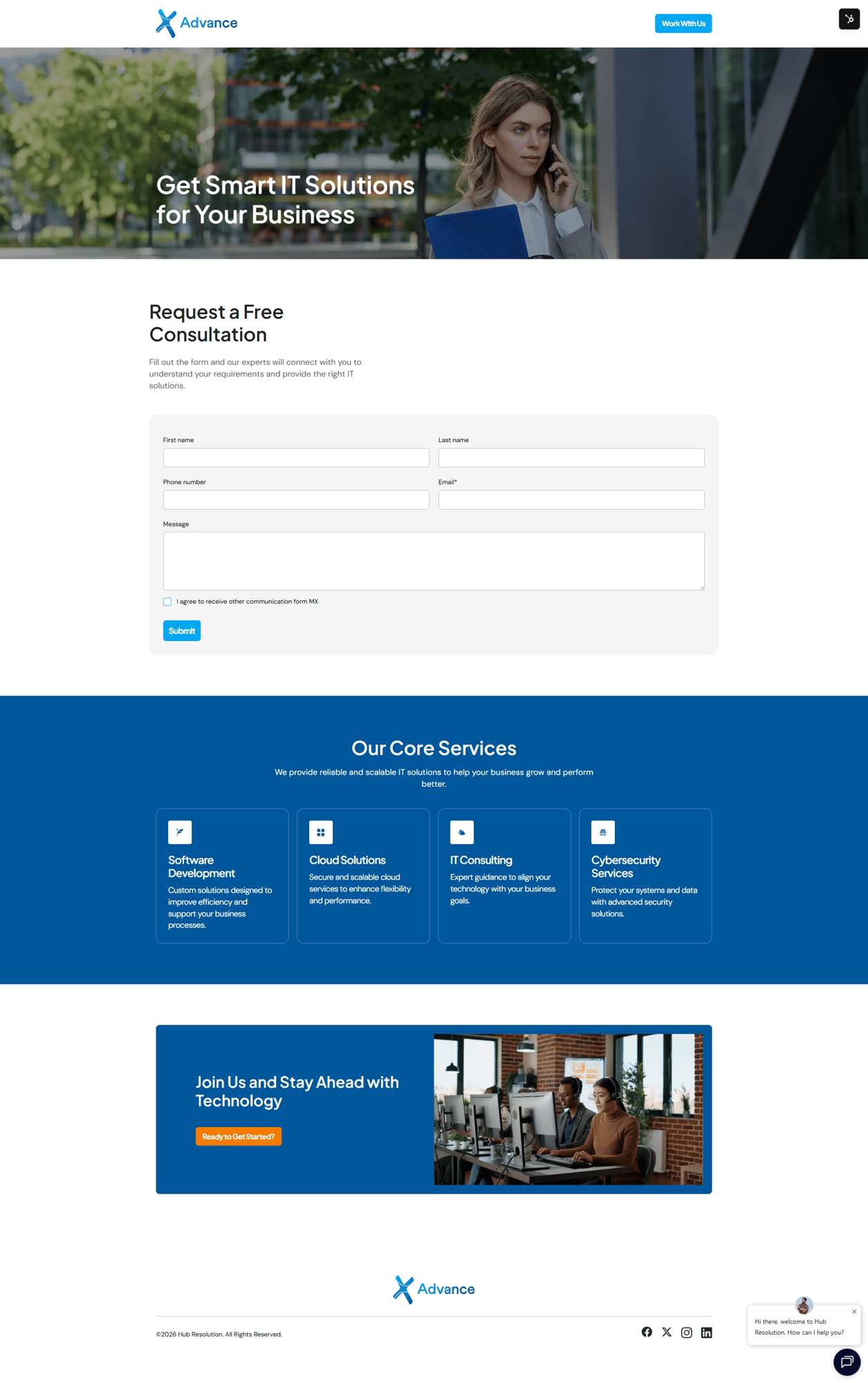 Landing page