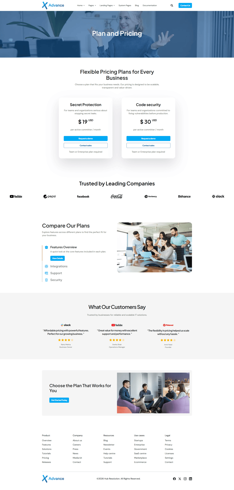 Pricing page