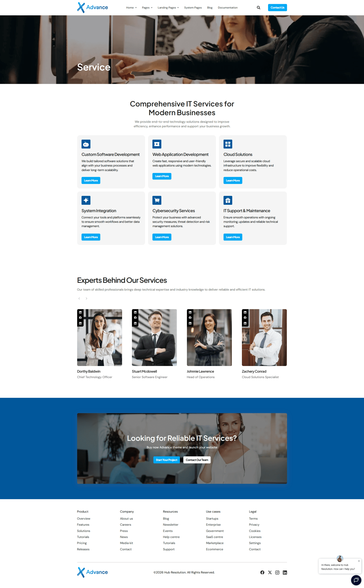 Service page