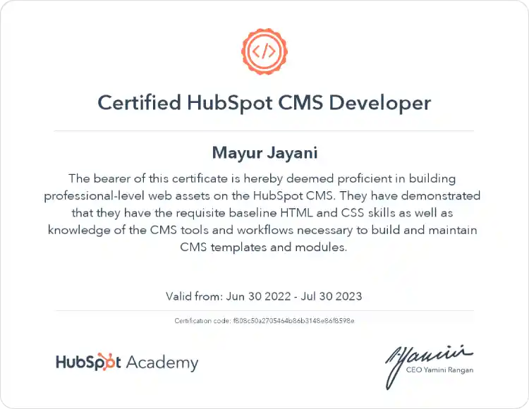 Hubspot Certified resource